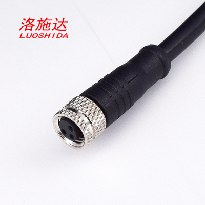 Conector de cable negro que cabe el cable recto femenino del conector M8 para todo el M8 3 Pin Inductive Proximity Sensor Switch