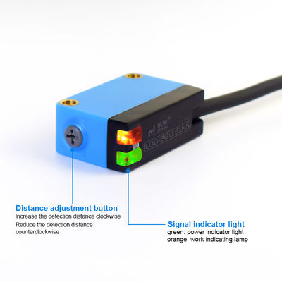 Interruptor fotoeléctrico NPN PNP 30-100mm IP65 DC10-30V 4 hilos BGLL61NS Sensores ópticos fotoeléctricos láser para máquinas NCN